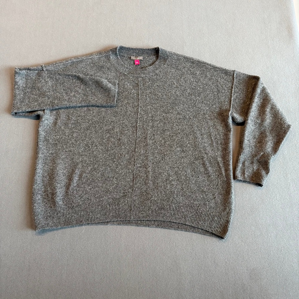 Vince Camuto Heather Gray Crewneck Sweater Long Sleeve Size L